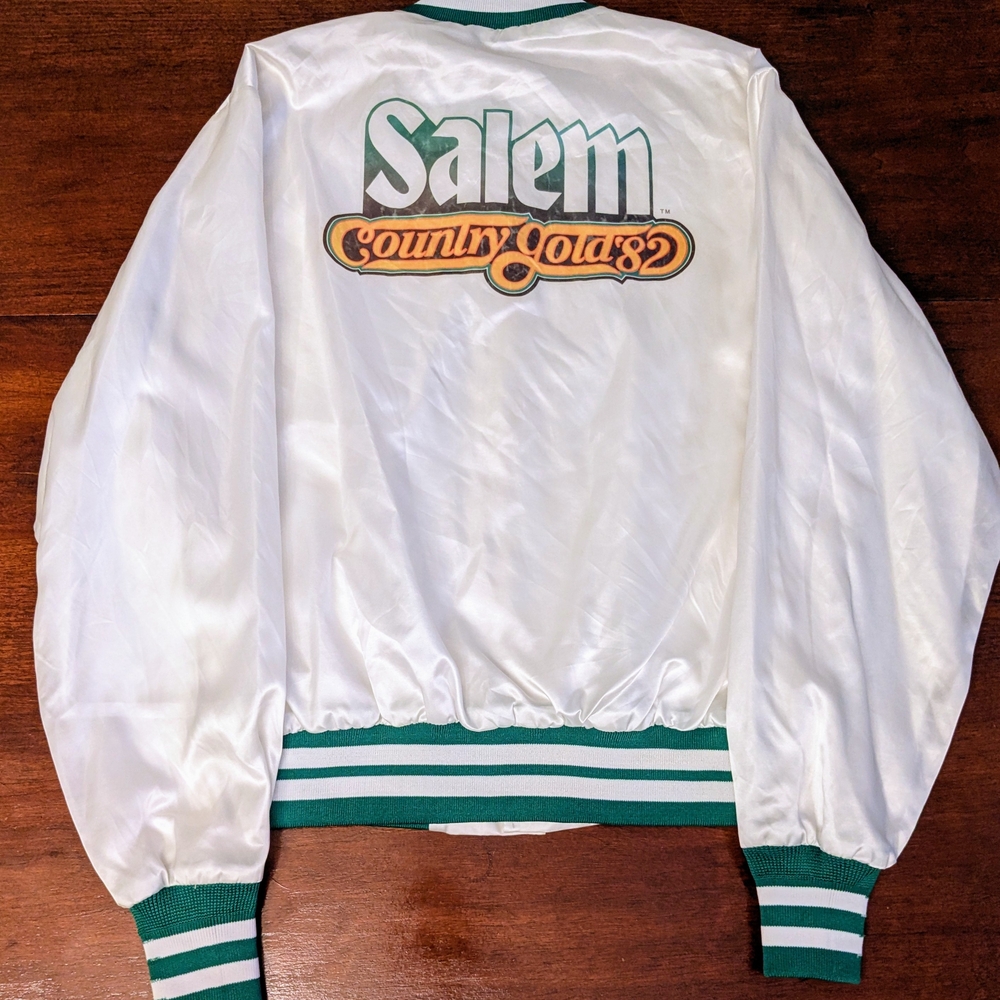 Satin Bomber Jacket Salem Cigarette Country Gold 82 Alabama VTG Vintage Tour M
